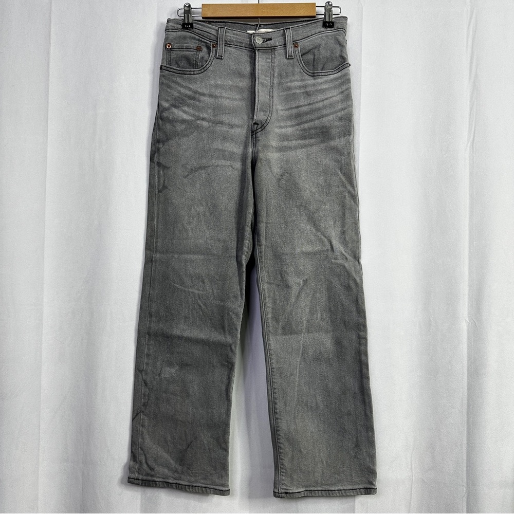 Levi’s Ribcage Straight Ankle Jeans Button Fly Vintage Gray 28 Womens Denim - Picture 13 of 13